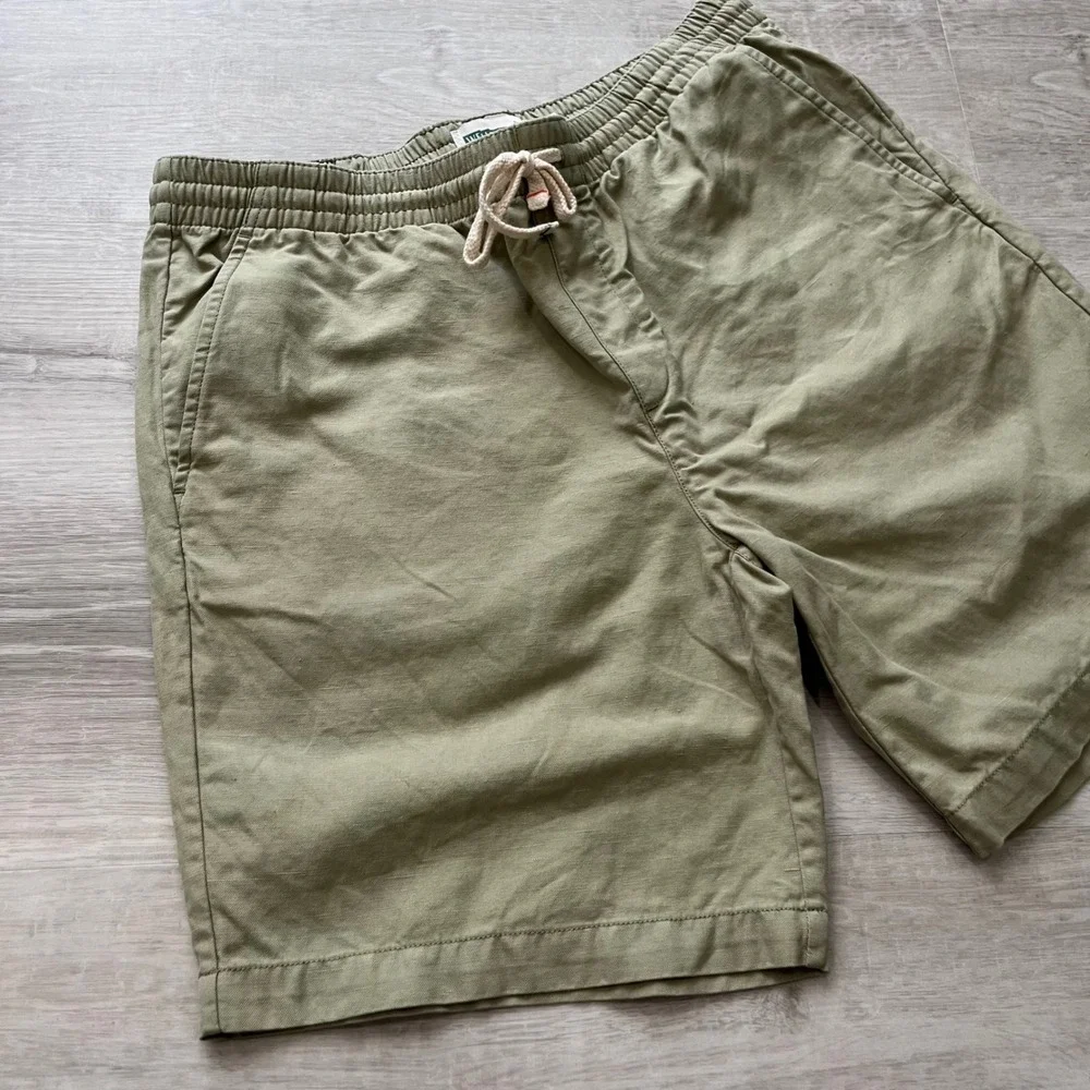 Wellen Easy Shorts Cotton Linen Dusty Olive Men's L Resort Wear Coastal Summer